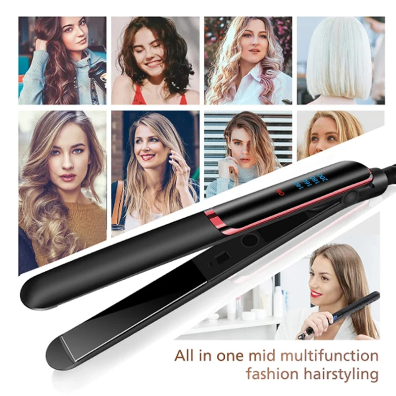 Professional Electric Splint Plat 2 In 1 Hair Straightener Curler Professional Hair Salon Flat Iron Hair Straightener