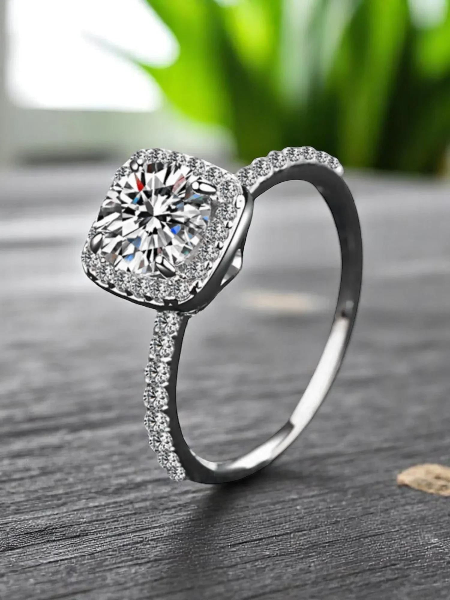 

Fashion Moissanite Ring 925 Sterling Silver D Color VVS1 0.5CT 1CT 2CT Diamond Band For Women Wedding Gifts with Certificate