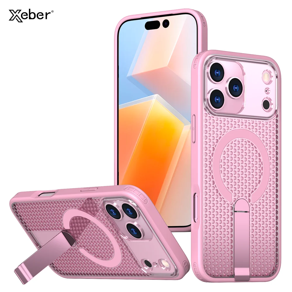 Honeycomb Mesh Cooling für Magsafe, stoßfeste Rüstungshülle für iPhone 17, Air 16, 15, 14, 13 Pro Max Plus, magnetische Legierungshalterungsabdeckung