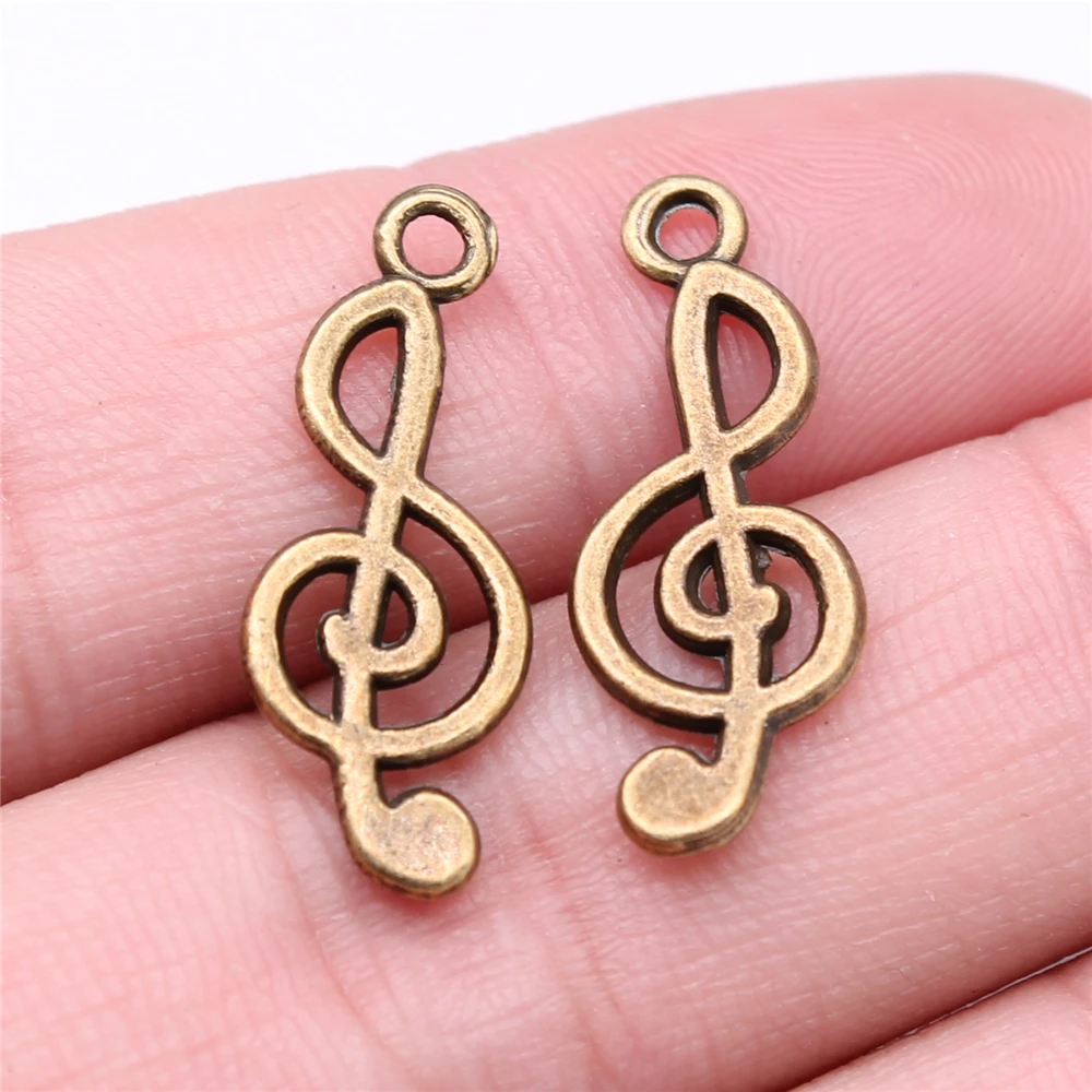 WYSIWYG 20pcs 26x10mm 3 Colors Musical Note Charms Pendant For Jewelry Making Jewelry Accessories