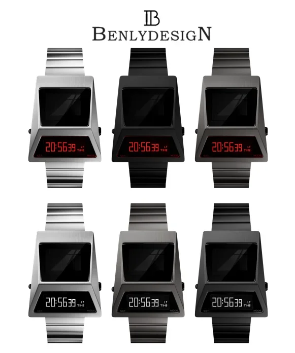 S3000 ريترو المستقبل الشرير نمط الأزياء الساعات الإلكترونية IB تصميم فريد الساعات المعدنية الساعات الرقمية سايبر بينلي