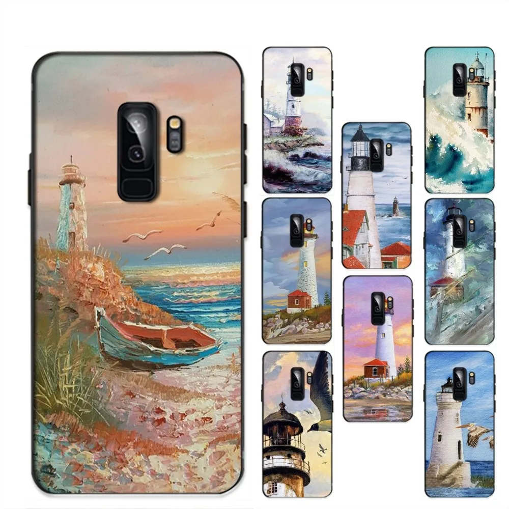 Hand Painted Lighthouse Phone Case For Redmi 8 9 10 PocoX3 Pro For Samsung Note 10 20 For Huawei Mate 20 30 40 50 Lite