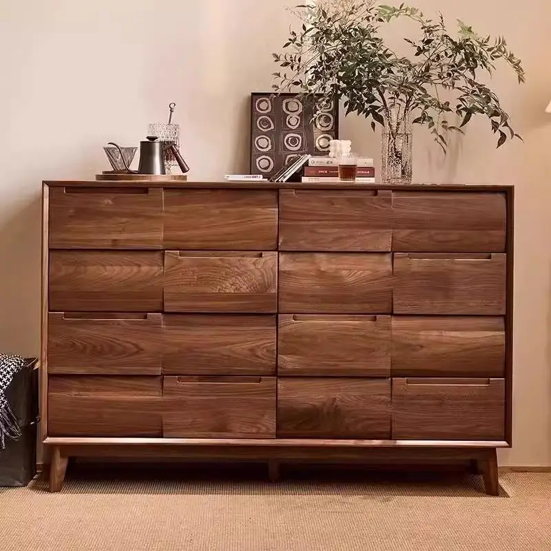 

Eight bucket cabinet Solid wood dining side cabinet Multi-drawer locker Entrance cabinet