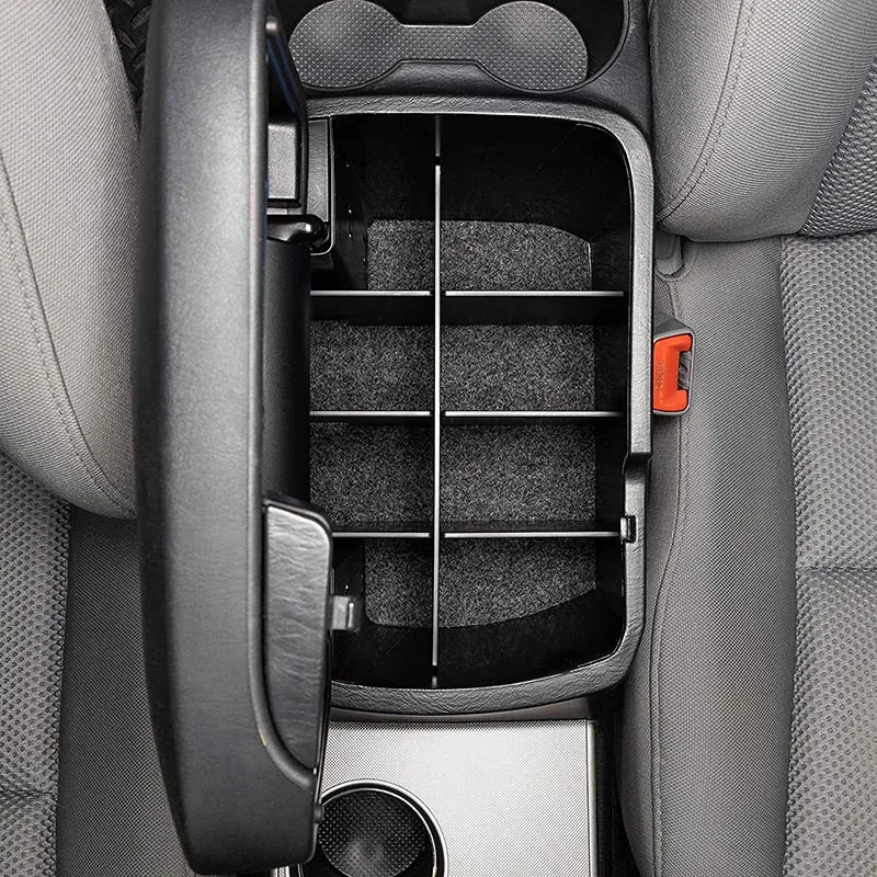 Center Console Dividers Organizer for Toyota Tacoma 2005-2015 2nd Gen Accessories, Insert Armrest Box Secondary Storage Tray