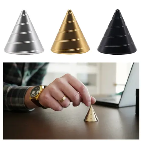Spiral Cone Fidget Toy Optical Illusion Spinner Metal Kinetic Desk Toys For Office Adults Cool Stuff Stress Relief Gifts
