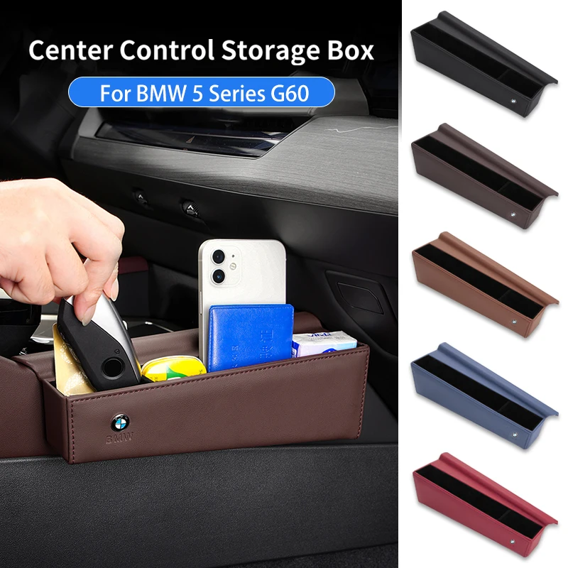 Car Center Console Seat Side Organizer For BMW 5 Series G60 2024 Central Storage Box For Keys Phone Holder Organizer Accessories