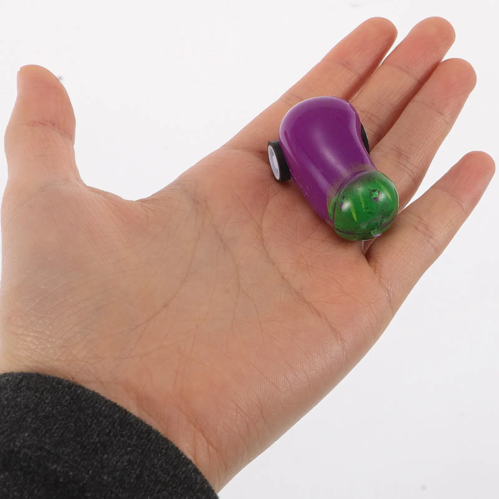15Pcs Eggplant Shape Mini Car Friction Powered Kids Vehicle Creative Design Cognitive Motor Skill Stimulator Travel Friendly