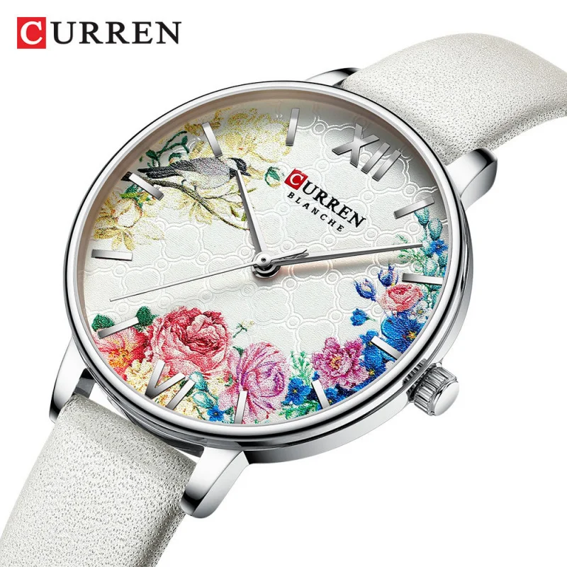 Часы Curren 9059, водонепроницаемые кварцевые часы с кожаным ремнем, модные повседневные часы для внешней торговли, женские часы