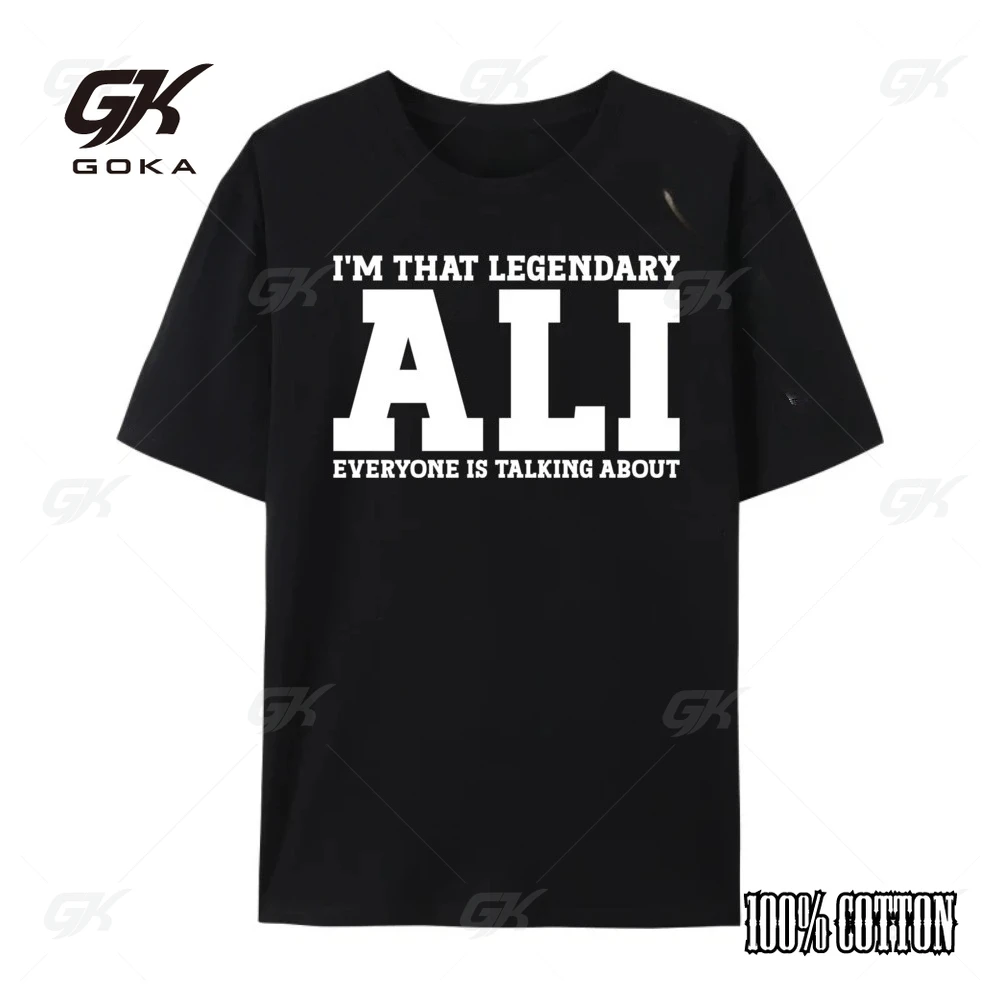 علي الاسم الشخصي علي الأسود الجرافيك الجرافيك المحملات لفترة محدودة الخاصة Camisetas مصمم مان قصيرة الأكمام المحملة