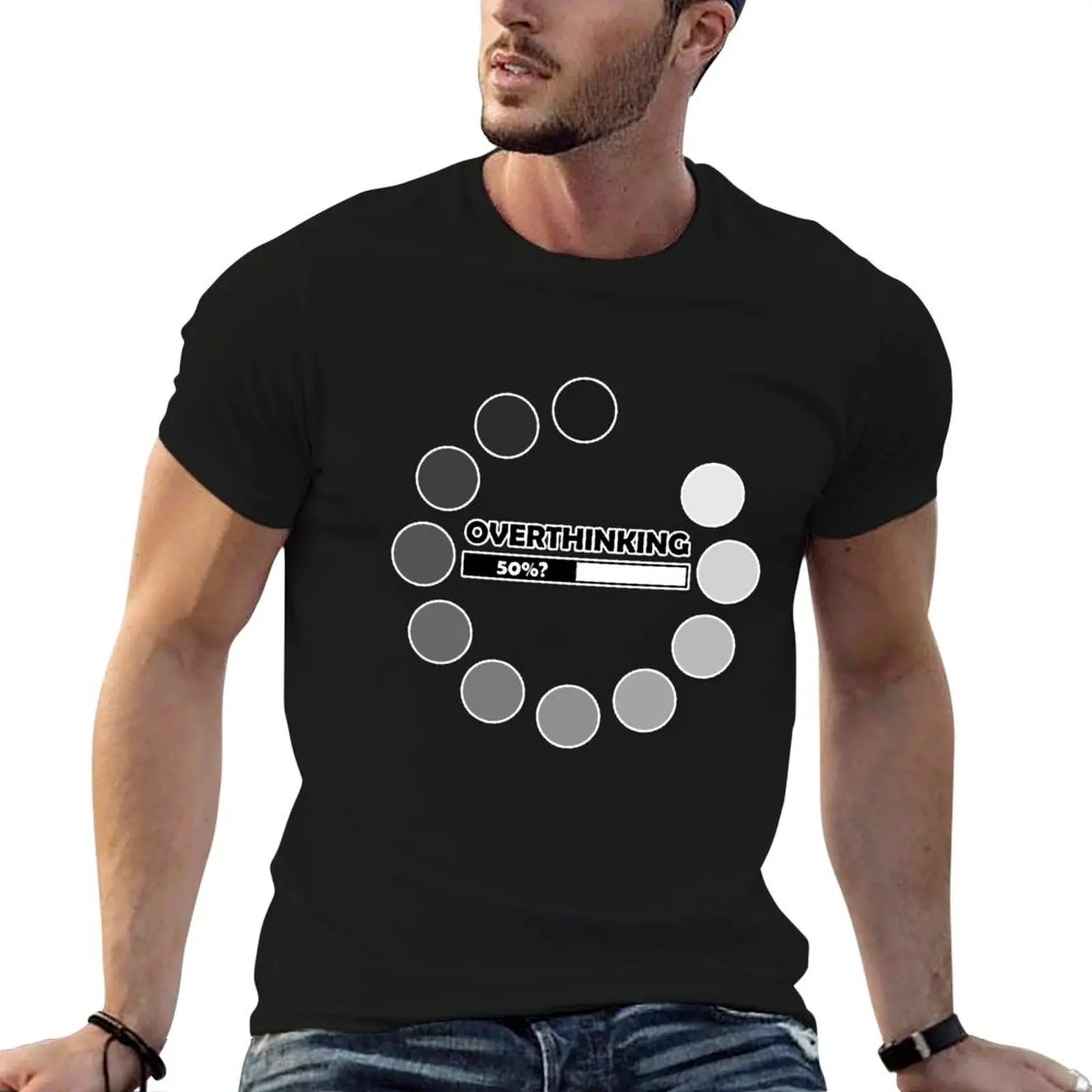 Overthinking Loading Bar T-Shirt Big and Tall Loose Fit T-Shirt