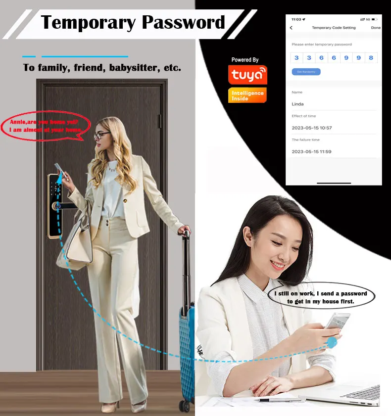 factory outlet Biometric Intelligent Door Lock TUYA WIFI Remote Unlock Fingerprint Card Password Key Password Smart Door Lock