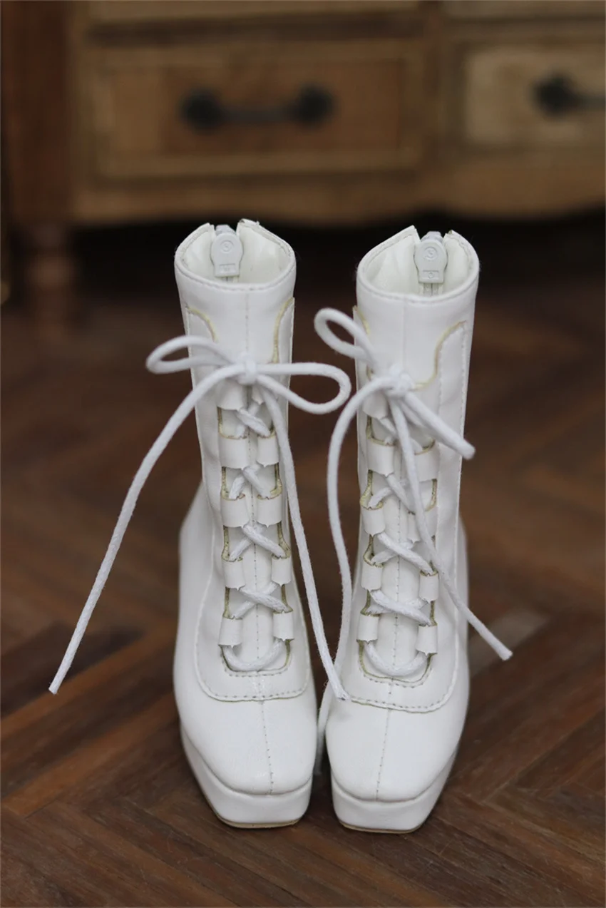 BJD doll Shoes 1/3 women's white splicing strap high heel boots BJD doll accessories