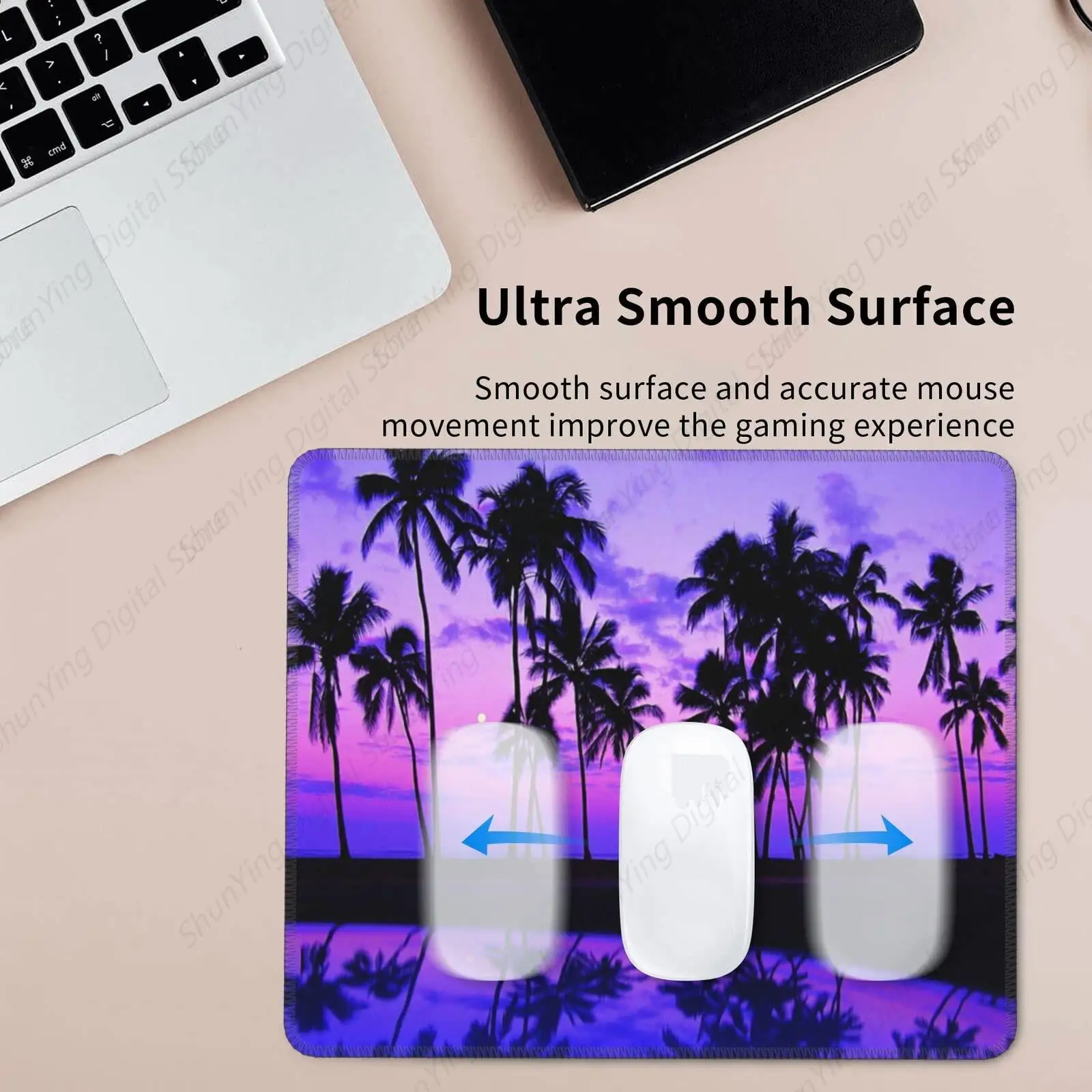 Palm Tree Purple Sunset Pattern Mouse Pad, Anti Slip Rubber Gaming Mouse Pad Suitable For Office Home Computers And Laptops