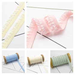 Hot selling elastic double fine lotus leaf edge jacquard lace girl DIY hand doll dress hair bundle picture frame room decoration