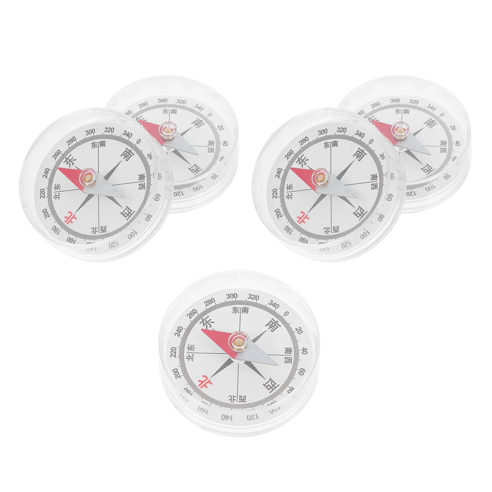 5 Pcs Compass Plastic Classic Camping Outdoor Mini Experiment Science Hiking Travel Primary School