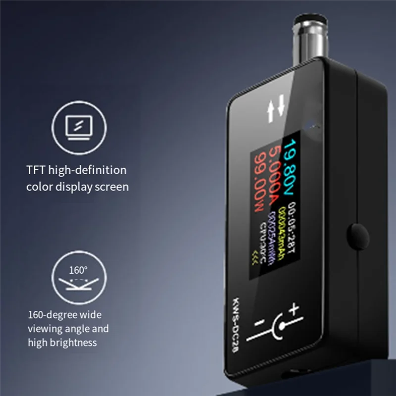 

LNHF KWS-DC28 0,96-дюймовый TFT HD дигиналанзежевый амперметр DC Spannung Leistungsmesser Электрикерский детектор Ladetester Handy