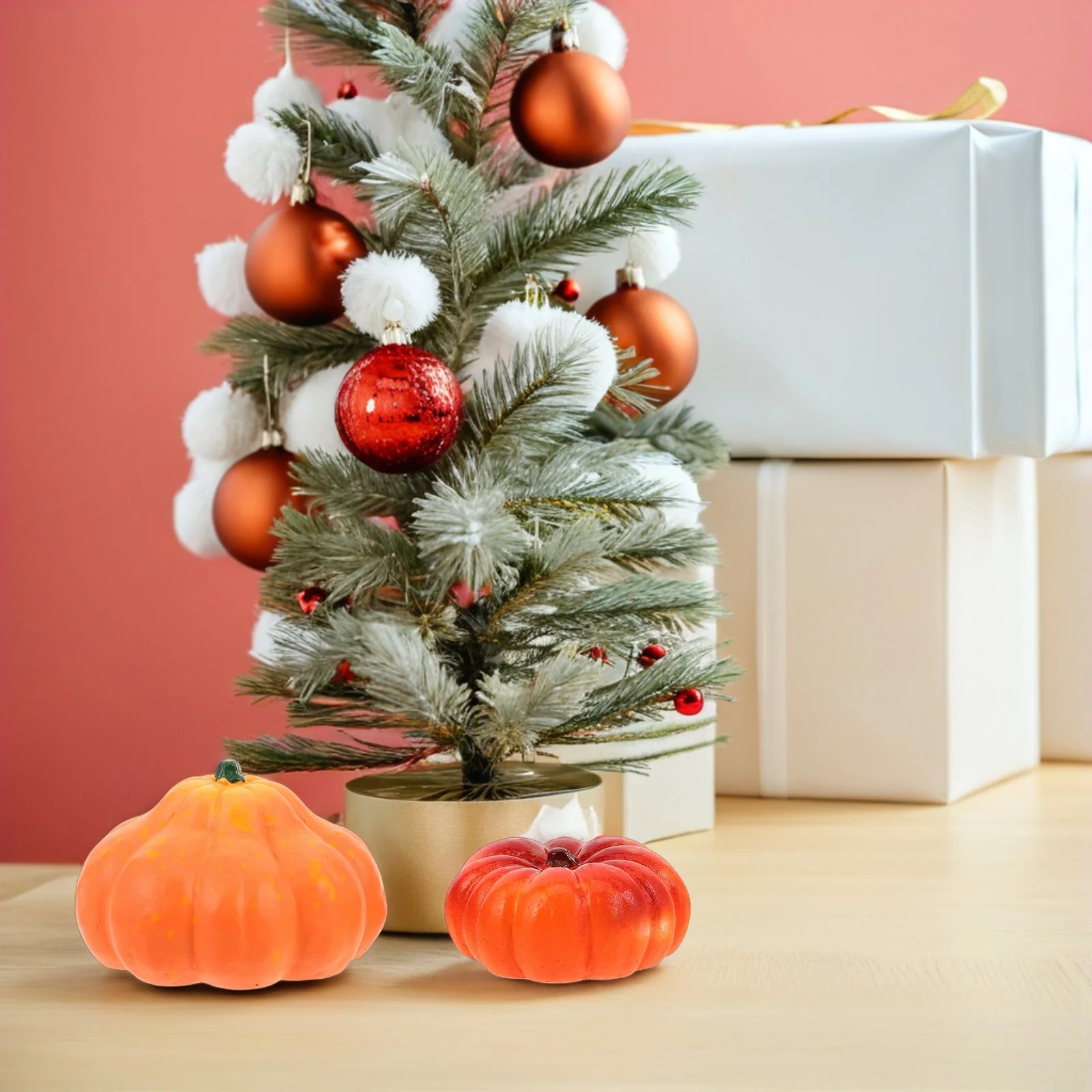 

Mini Pumpkin Ornaments Faux Pumpkins Harvest Artificial Halloween Party Table Centerpiece Fake for Decorating