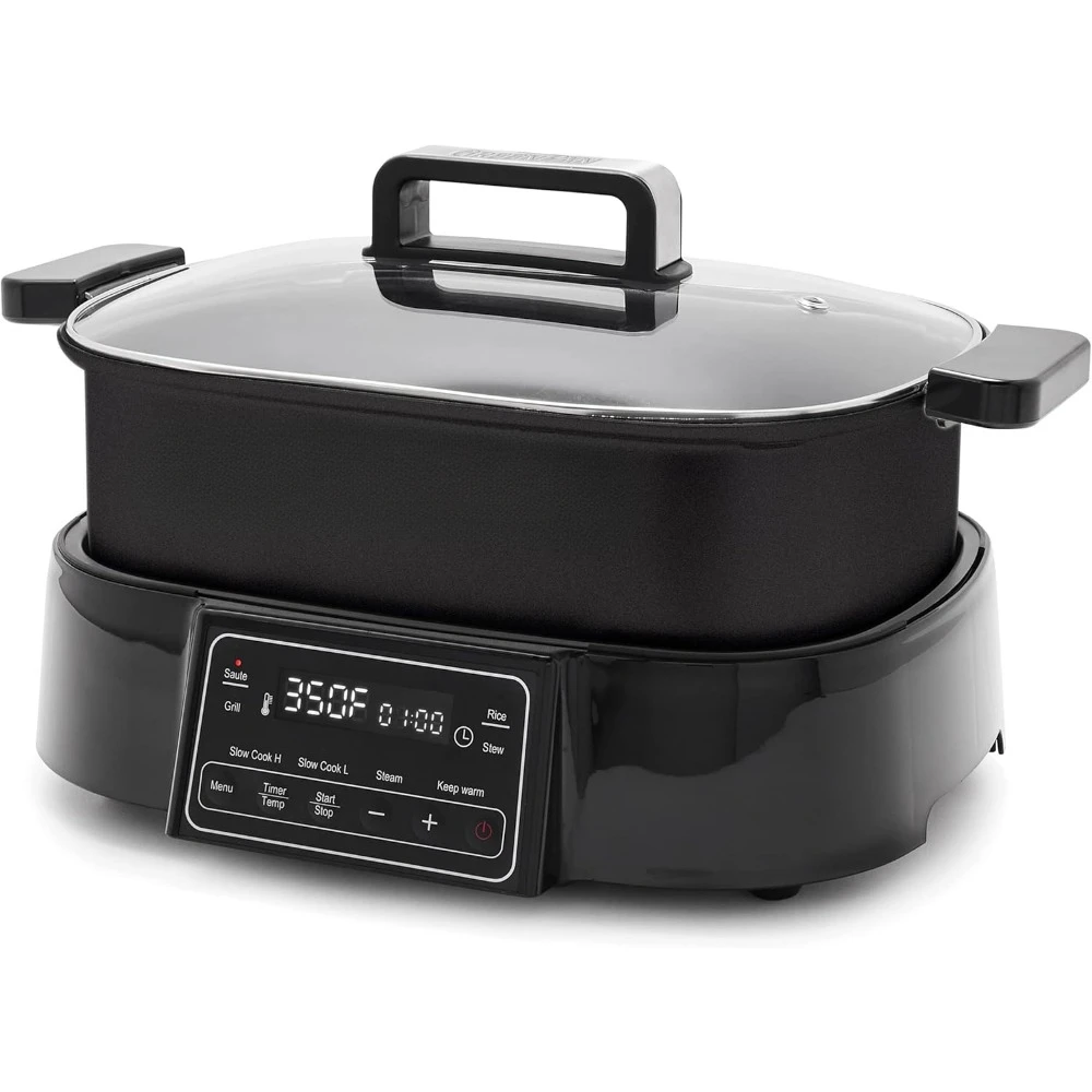 

6.5QT Slow Cooker, 8-in-1 Presets & Healthy Ceramic Nonstick & Dishwasher Safe Parts, Multi-Cooker