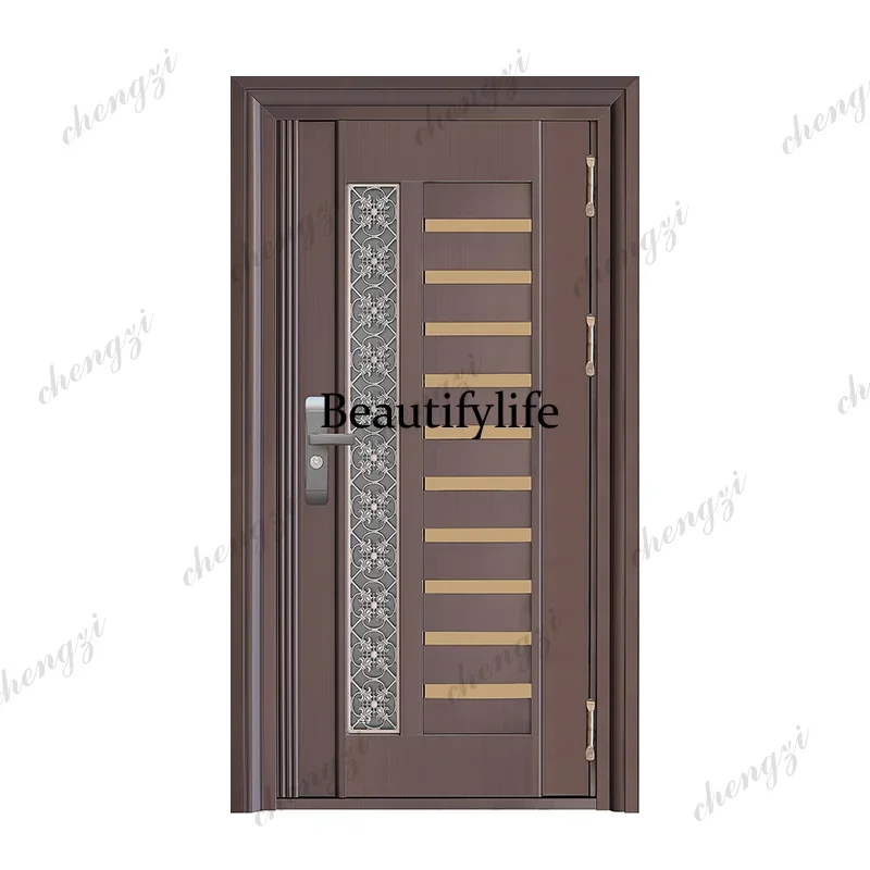 TTT Customization Foshan Factory Stainless Steel Front Entry Exterior Residential Doors Modern Design Anti-Theft