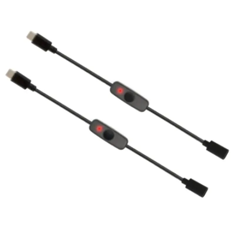 B04C-Power Switch USB Type C With Indicator Light Male To Female USB-C Extension Cable Switch For Raspberry Pi 4B 40 Pcs