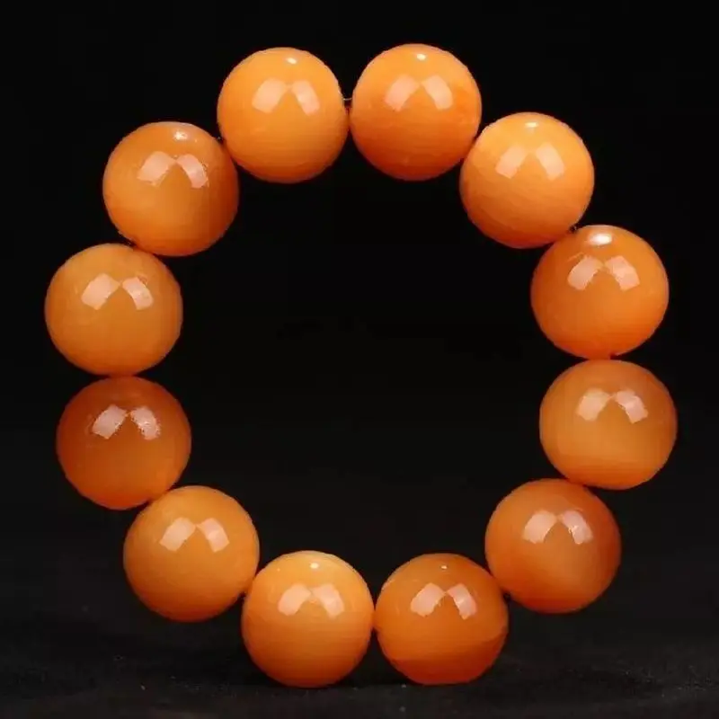 -style ancient charm Tiange: Authentic natural selection of Tibetan yak beads, horn Buddha bead bracelet with round