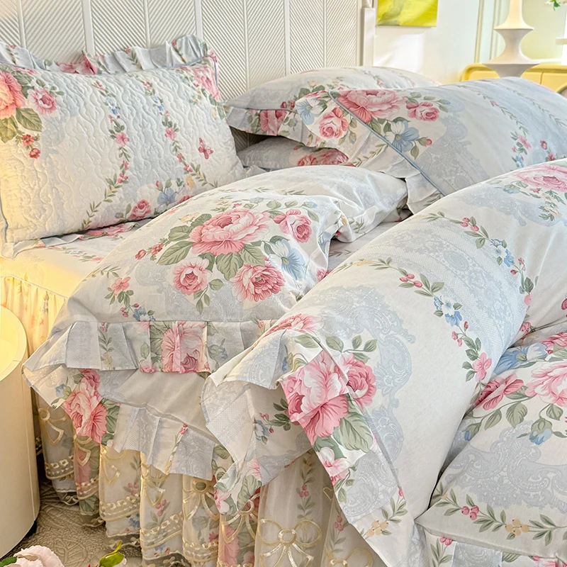 

1pc Pure Cotton Duvet Cover Printed Quilt Cover Queen/King Size Comforter Covers Girls Room Bedding 이불커버 (No Pillowcase)