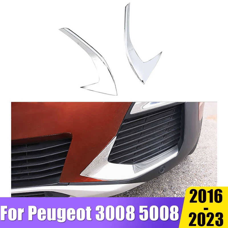 

Front Fog Lamp Trim Cover Stickers Decoration For Peugeot 3008 5008 GT 3008GT 5008GT 2017 2018 2019 2020 ABS Car Accessories