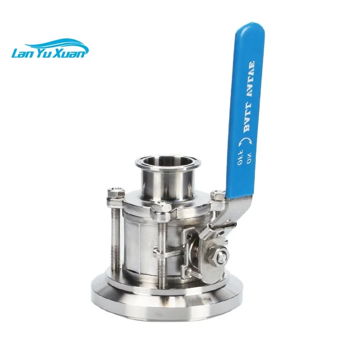 Hydraulic 3A Ce Sanitary 316L DN32 Manual Tank Bottom Flow Control Stainless Steel Ball Valve For Beer Beverage