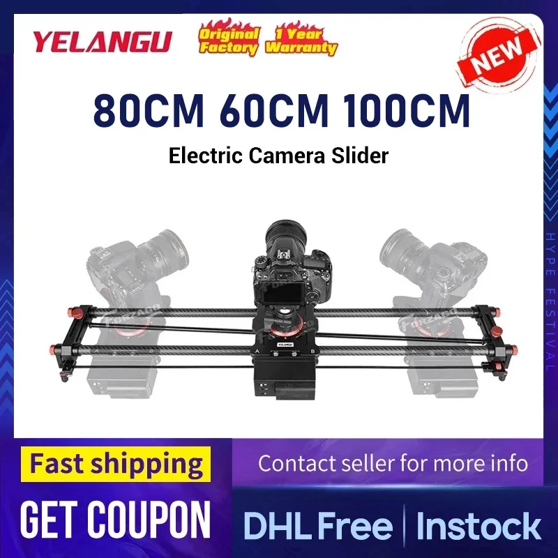 YELANGU L80TC L100TC 100CM Professional Electric Camera Slider for DSLR Motorized Video Carbon Fiber Dolly Track Wireless Remote