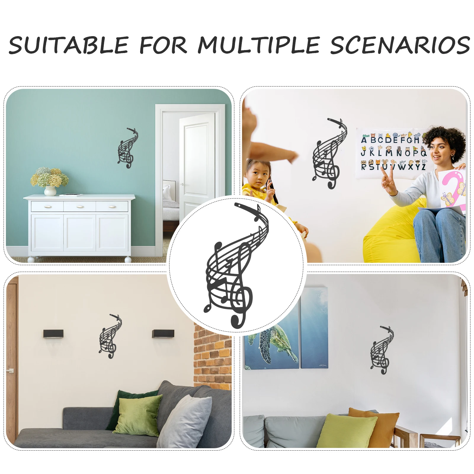 

Music Notes Ornaments Decor Wall Hanging Decoration Musical Home Room Sign Iron Symbol
