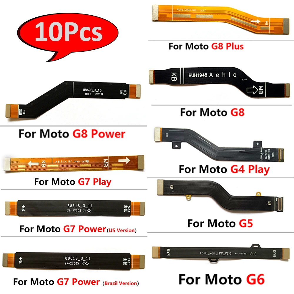 10 peças, novo para motorola moto g4 g6 g7 g8 play power e6 plus e5 play go placa principal conector placa-mãe substituição de cabo flexível