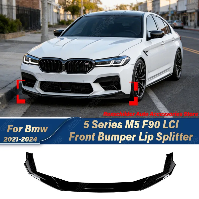 

For BMW 5 Series F90 M5 LCI 2021 2022 2023 2024 Car Front Bumper Lip Sports Racing Front Chin Spoiler Body Modification Kit