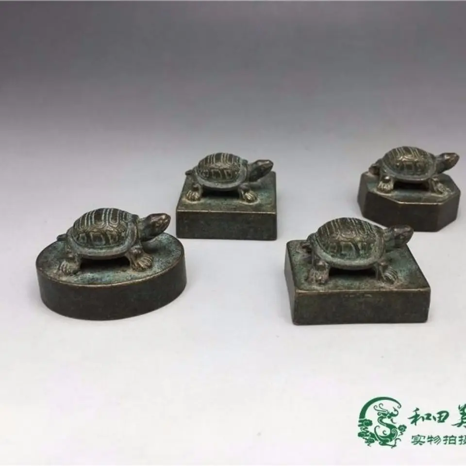 Fine-cast  Western Xia seal, bronze turtle seal, ancient