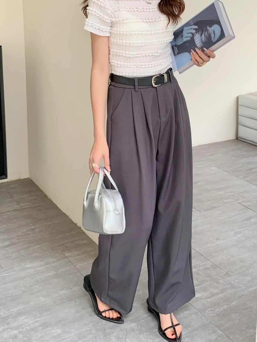 Alien Kitty ML Pantaloni larghi Chic Donna Gamba larga Casual Nuovo 2025 Estate Vita alta Slim Office Lady Slim Solid Abbigliamento da lavoro