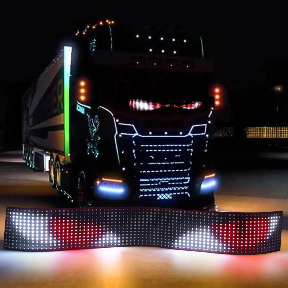 LED Ambient Lights Devil's Eye LED Matrix Pixel Panel Truck Eye Led Display Car Sign Animation App Control Programmable Screen