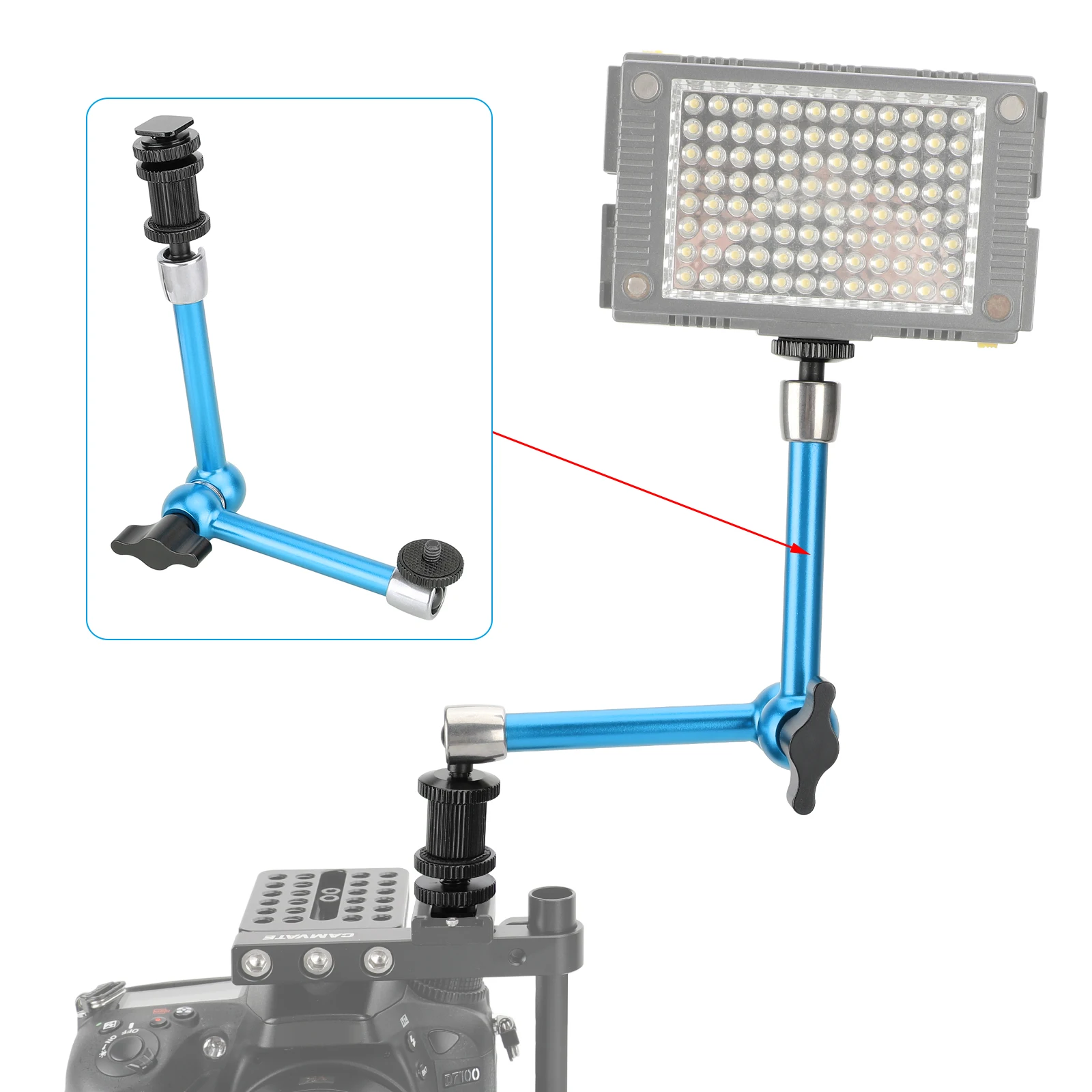 CAMVATE 11 Zoll Magic Arm mit Kugelgelenken und Schuhadapter-Verlängerungsarm für Monitorlicht-Mikrofonzubehör