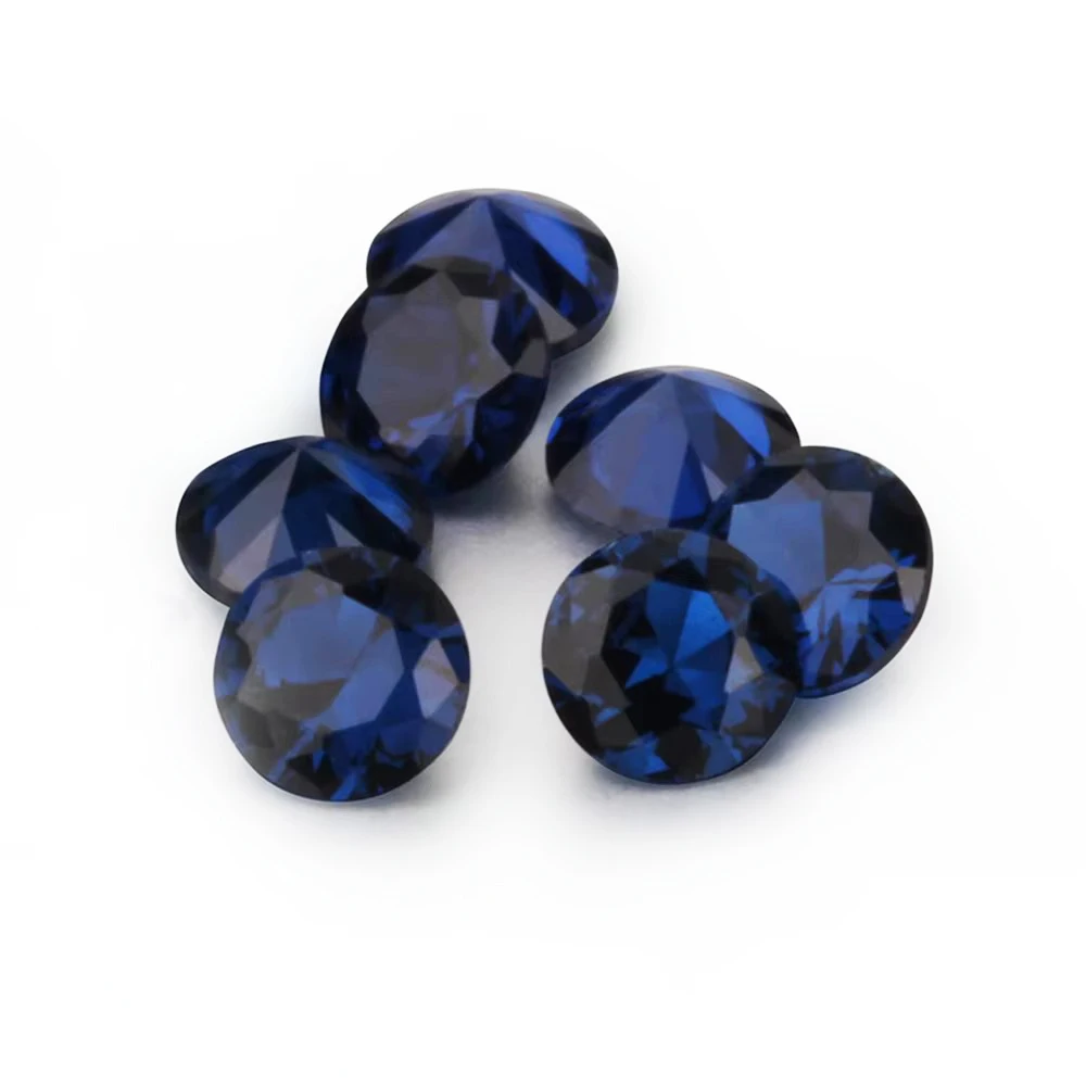 50-1000pcs Sapphire Color Diamond for Jewelry #114 Dark Blue Spinel Gems Round Diamond Cut