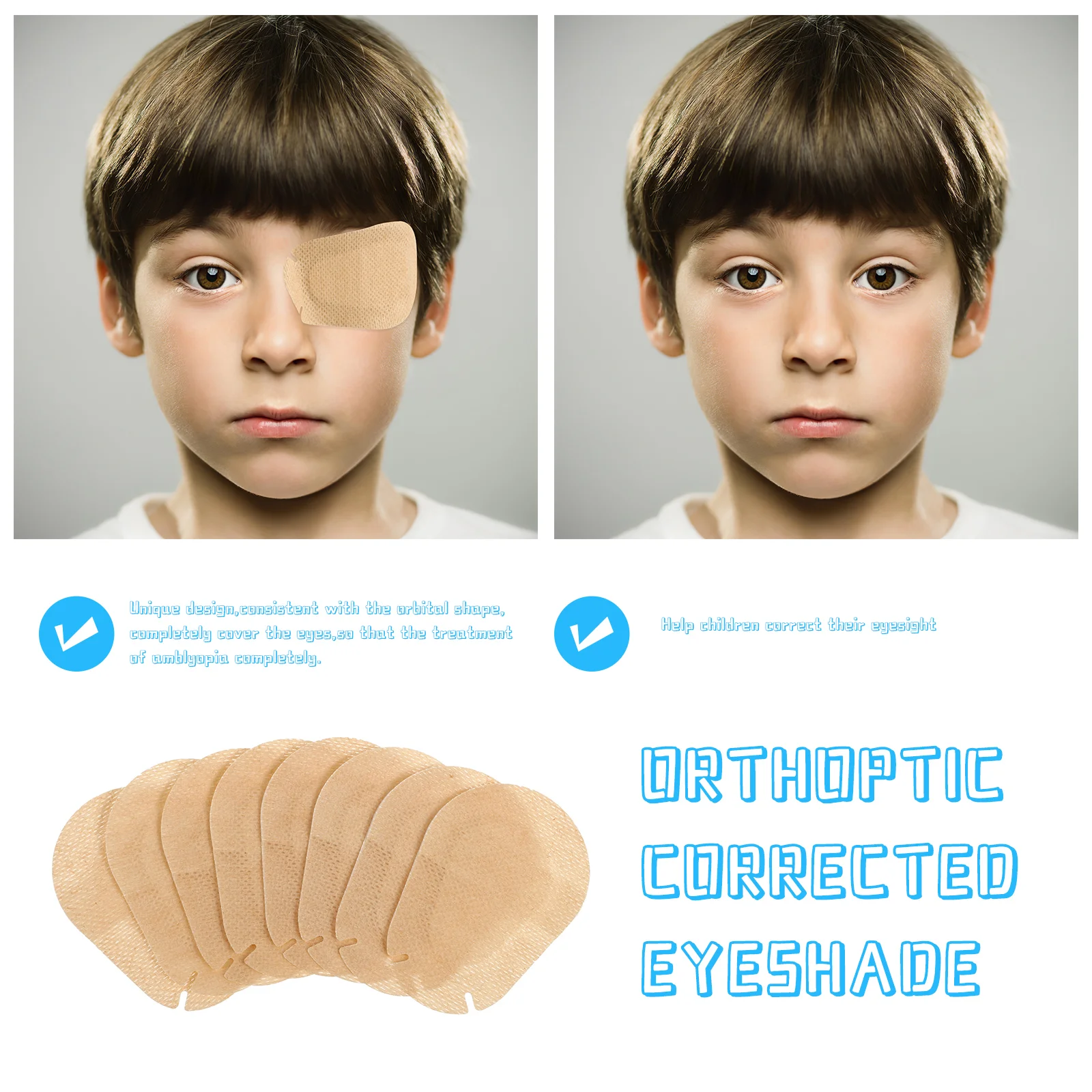 20 ชิ้น Eyepatch สําหรับเด็ก Amblyopia Patchees การ์ตูน Orthoptic Corrected Eyeshade แพทช์