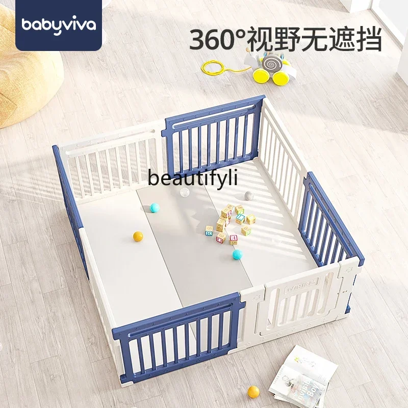 Play fence indoor household, round fence ground safety fence crawling mat