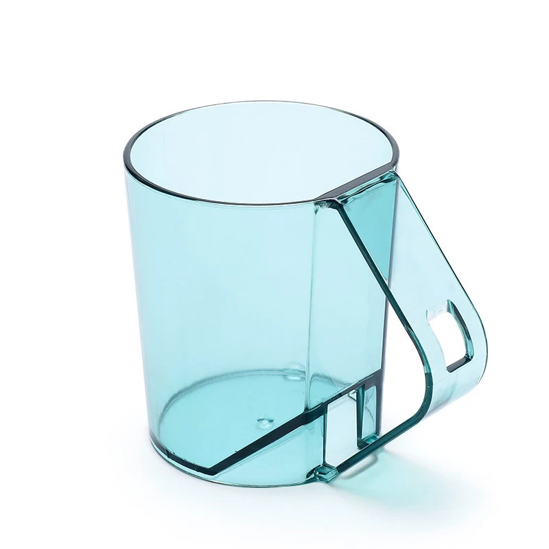 Transparent Inverted Toothbrush Cup And Mouthwash Cup Toothbrush Holder Simple Cup With Handle Bathroom Storage Shelves