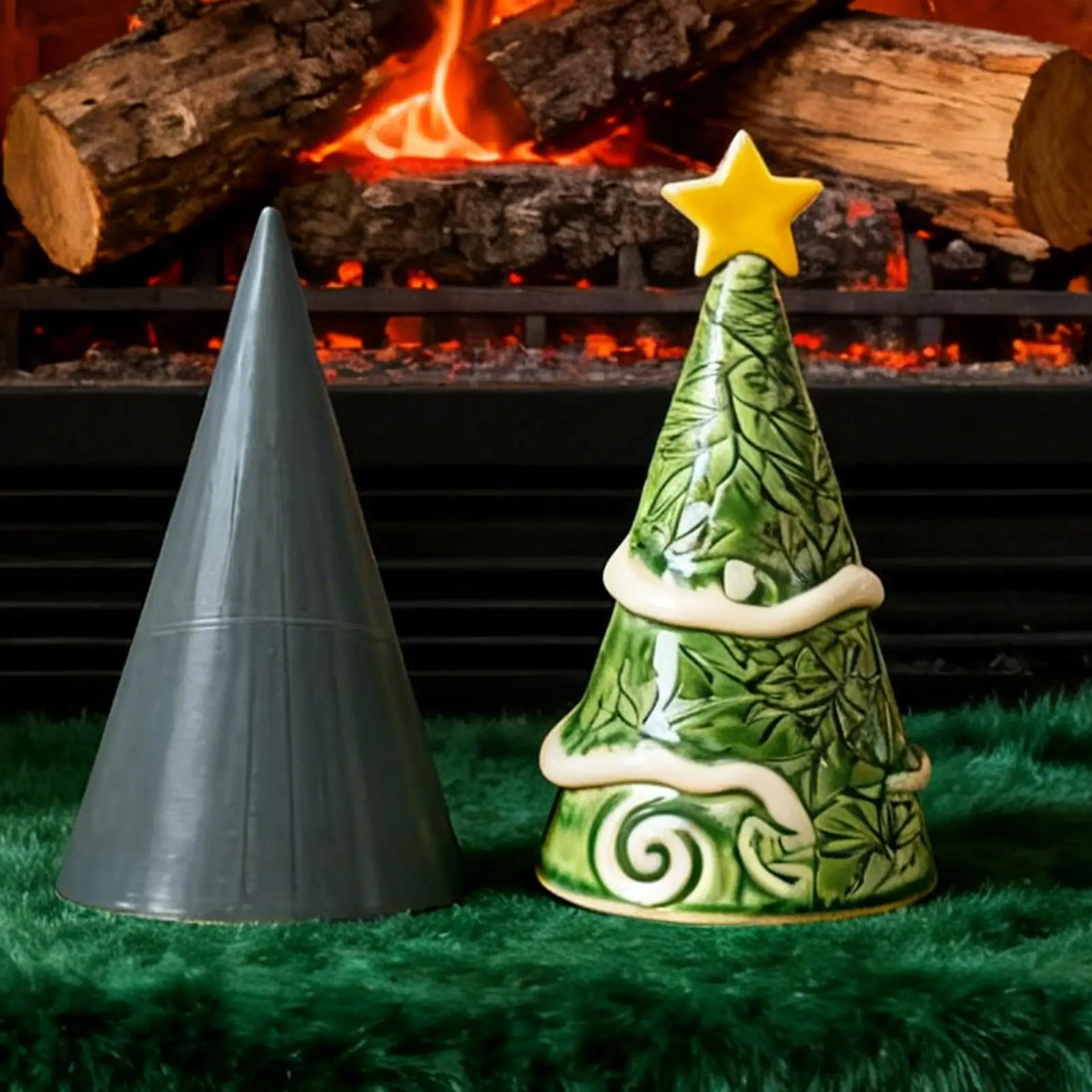 

Ceramic Molds Reusable Non-Stick Cone Easy Release Pottery Molds With Removable Handle For Christmas Tree Gnome Hat Art Projects