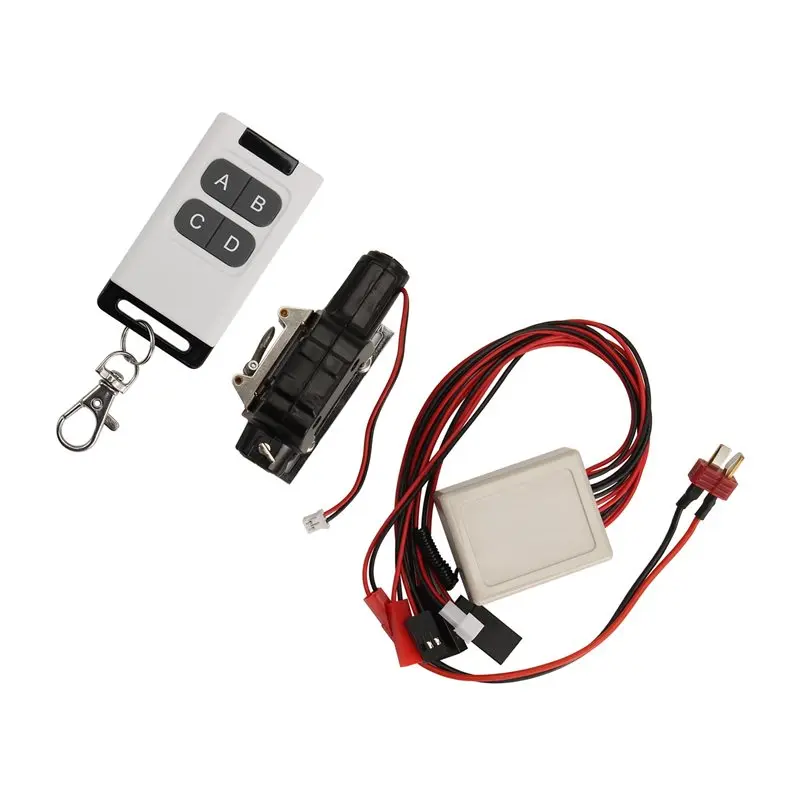 

ABWE-RC Car Metal Winch+ Wireless Remote Controller For 1:10 For RC Crawler Truck Axial SCX10 90046 TRX4 TRX6 Black