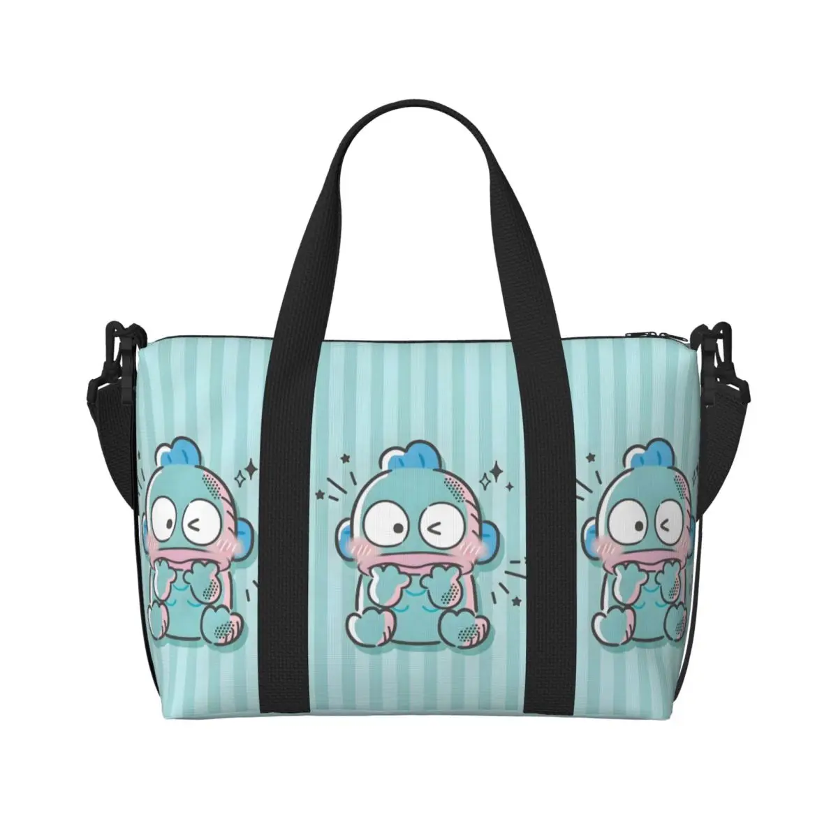 

Пользовательские сумки-тоут Hangyodon для покупок, женские большие вместительные сумки с милой рыбкой, спортивные пляжные дорожные сумки