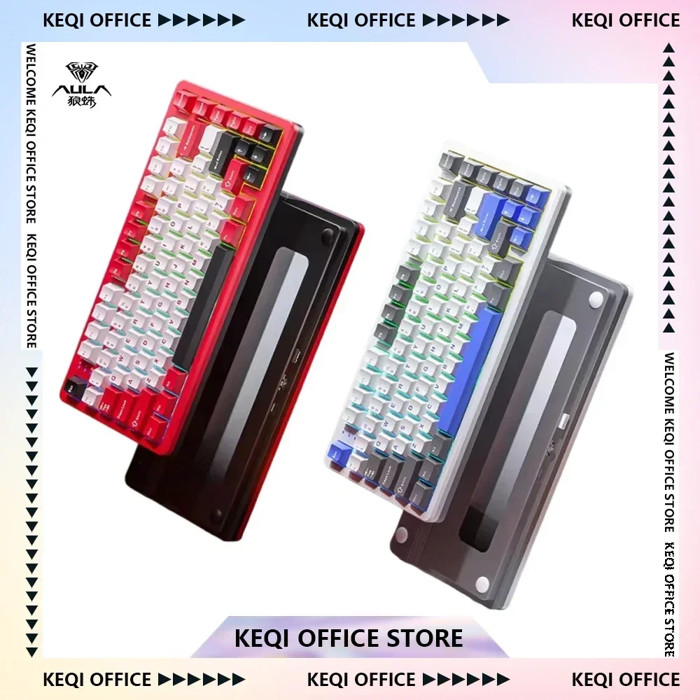 

Механические клавиатуры AULA Fire75, трехрежимные RGB, горячая SWAP, игровая клавиатура из алюминиевого сплава, ПК, аксессуары для киберспорта, подарки