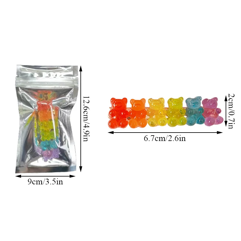 Korea Lovely Candy Color Hairpin Cute Little Bear Hair Clip for Girls Jelly Color Duckbill Clip Headwear Kids Hair Accessories image 5