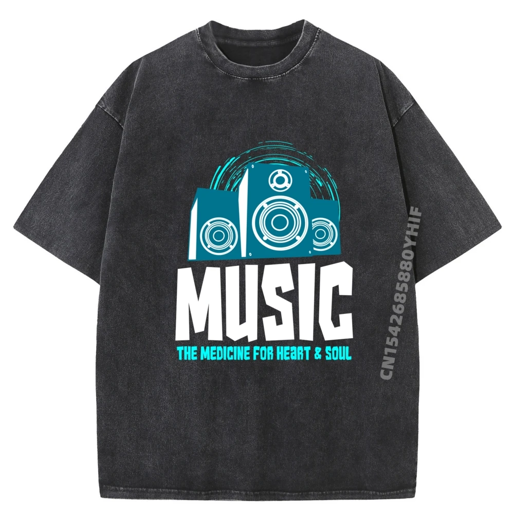 

Музыка The Medicine For Heart And Soul Наушники Dj Mixer Футболки с 3d принтом Мужская одежда Ретро стираная футболка для отдыха