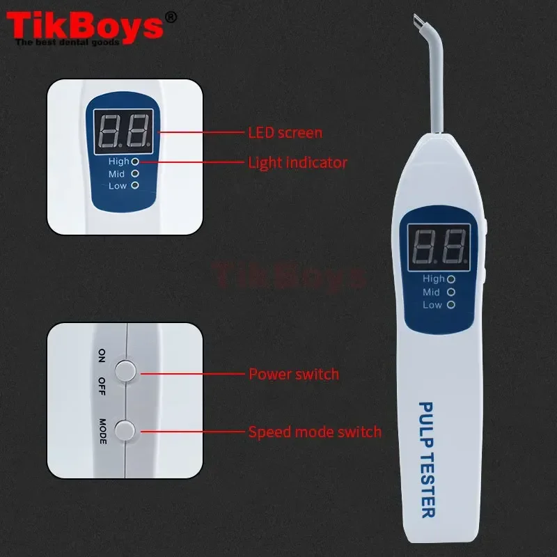 Probador de pulpa endodóntica Dental, prueba de vitalidad Dental médica, probador de estado Dental, dientes orales, nervios, materiales de equipo de Odontología