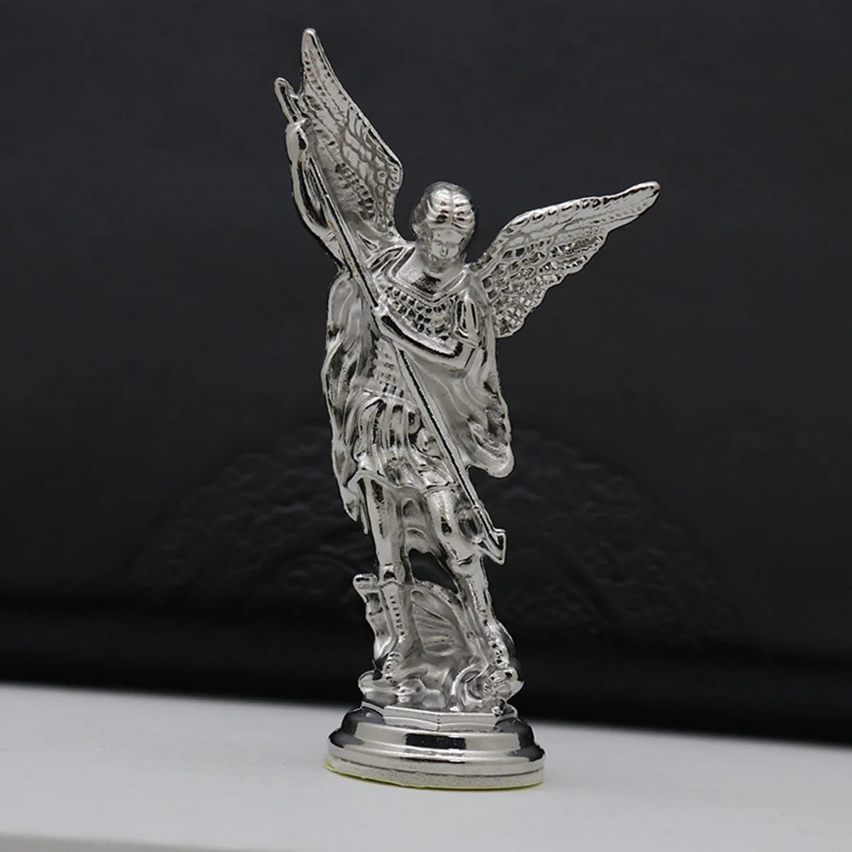 Christian Saint Michael FigurineThe Archangel Defeating Satan Guardian Statues Zinc Alloy Ctafts for Home Room Tabletop Desktop view 2