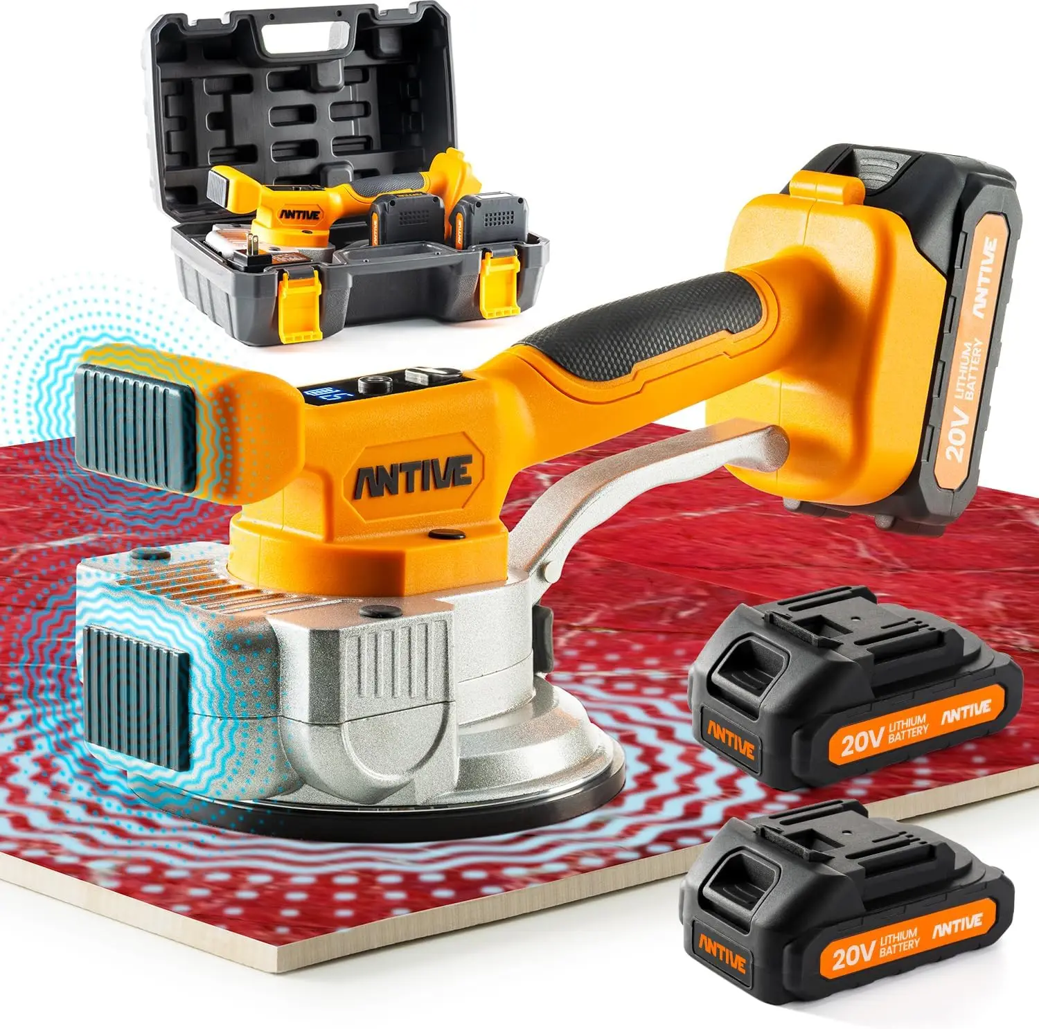 

Cordless Tile Vibration Tool with Dual 20V Batteries – Precise Leveling for Large Tiles