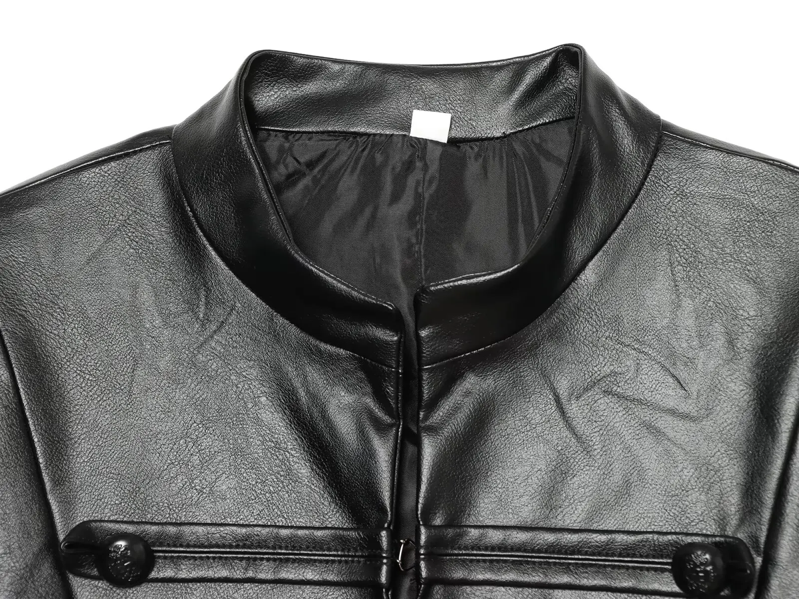 Guobioziy 2026 Fall New Women's Short Jacket with Stand Collar Long Sleeves Button Decoration Street-Style Slim Fit Coat